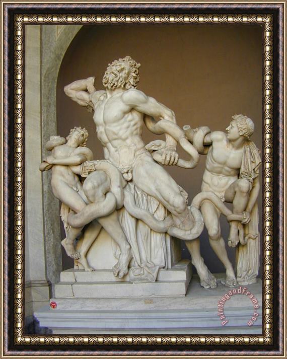 Polydoros of Rhodes Laocoon And His Sons [detail #1] Framed Painting